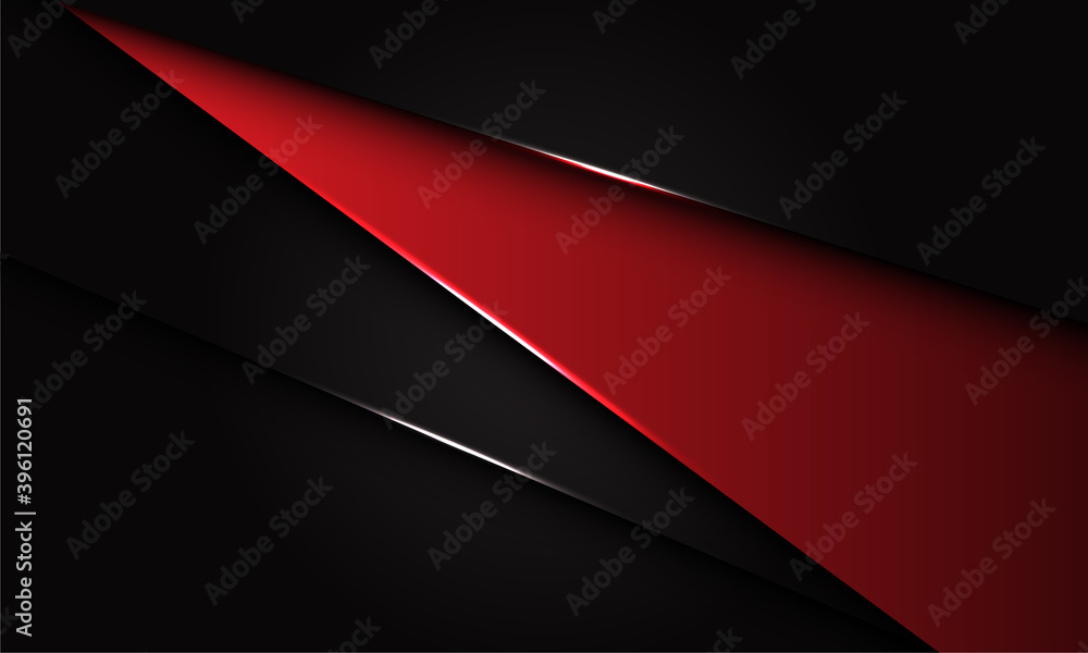 Poster abstract red triangle overlap on grey metallic design modern luxury futuristic background vector ill
