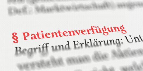 Patientenverfügung rechtlich erklärt mit Paragraph