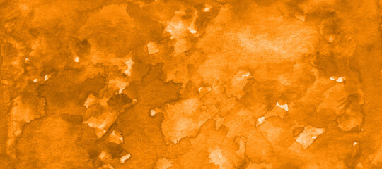 watercolor monochrome orange monotonous artistic elegant background with paint spots and texture