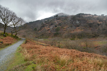 Fototapeta premium Parc national de Snowdonia au Pays de Galles en Angleterre en hiver