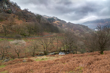 Obraz premium Parc national de Snowdonia au Pays de Galles en Angleterre en hiver