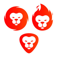 Obraz premium Lion animal head logo icon symbol design template