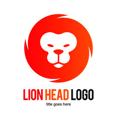 Lion animal head logo icon symbol design template