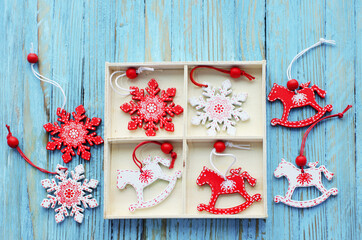 Christmas ornaments, Christmas tree, balls, garlands for a happy Christmas