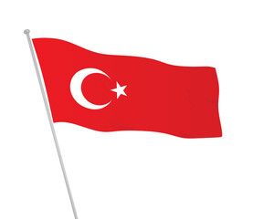 Turkish waving flag. vector illustration