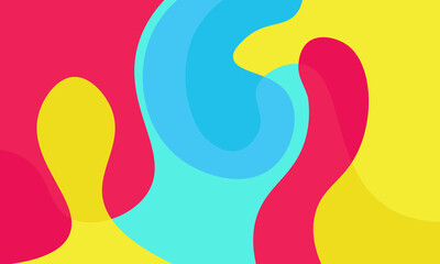 Red, yellow and blue liquid fluid background.