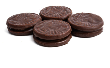 chocolate double cookie isolated