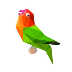 love bird geometric triangle low poly polygonal logo icon symbol design template