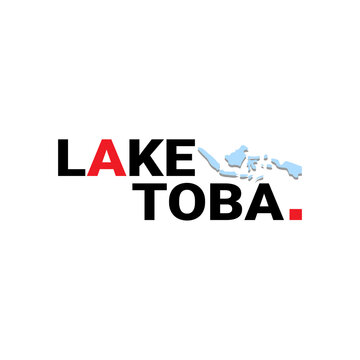 Lettering of lake toba with graphic vector Illustration. suitable t for t-shirts design, clothing, hoodies, etc.