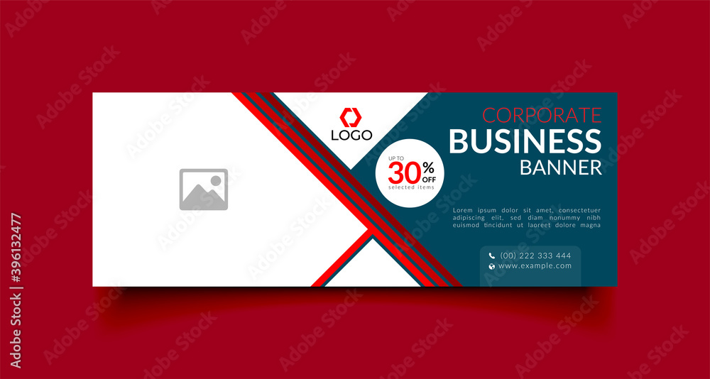 Wall mural sale business facebook cover page timeline web ad banner template with photo place modern layout des
