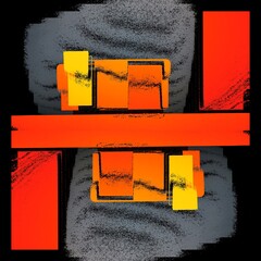 brightly red and orange coloured rectangular blocks on a grey background patterns and designs