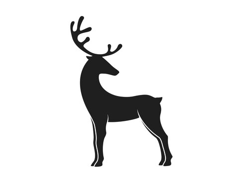 standing deer icon. christmas and new year design element. isolated vector silhouette image