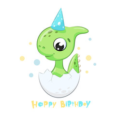 Cute dinosaur with phrase 