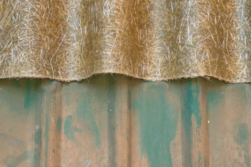 old fiberglass and metal corrugated roofing
