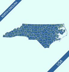 North Carolina counties map