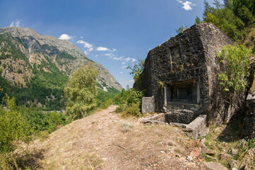 Bunker in Valle Stura of Demonte, Italian Alps, Italy.