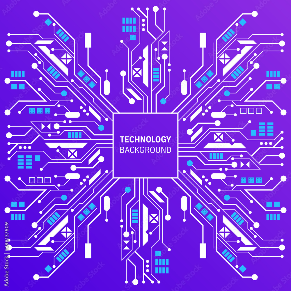 Aufkleber vector background with frame of technology concept