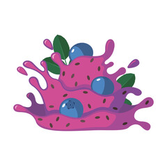 Blueberry Jam icon in flat style isolated on white.