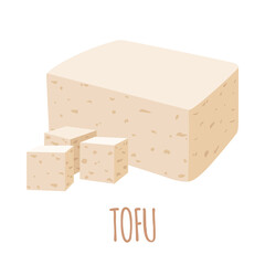 Vectopr tofu icon in flat style isolated on white.