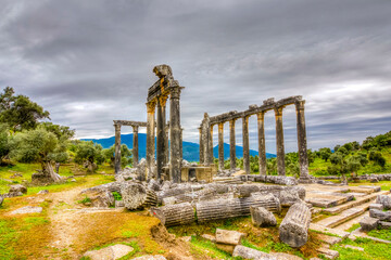 Fototapeta na wymiar The Temple of Zeus, Euromos Ancient City