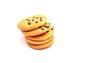 Wall of cookies with drops of chocolate