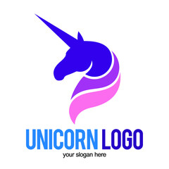 Unicorn head icon symbol design template logo