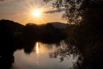 Monmouth Viaduct an old derelict railway viaduct bridge crossing the river Wye in Monmouthshire Wales.