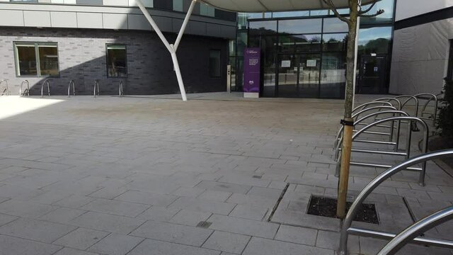 The Entrance To The New Royal Hospital For Sick Children At Little France In Edinburgh. Tilt Reveal.