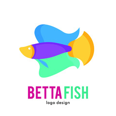 Betta fish logo icon symbol design 