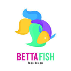 Betta fish logo icon symbol design 