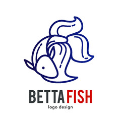 Betta fish logo icon symbol design 
