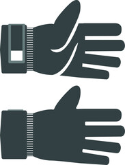 Vector image of ski equipment, simple, icons, skiing gloves