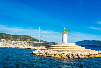 Bodrum Town marina view. Bodrum is popular tourist destination in Turkey.
