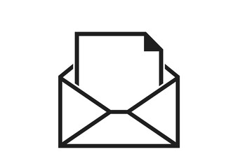 envelope with blank sheet of paper. post envelope with empty space for messages