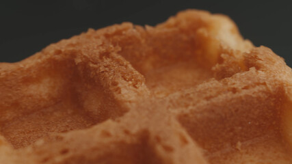 Vienna waffles. Pastry. Baking background. Shot with a shallow depth of field. Сlose-up macro, selective focus