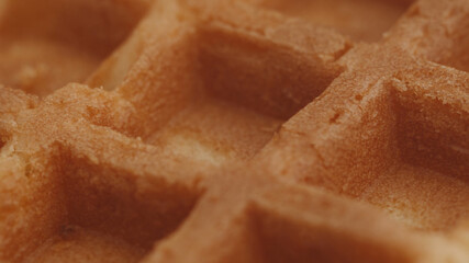 Vienna waffles. Pastry. Baking background. Shot with a shallow depth of field. Сlose-up macro, selective focus