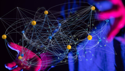 Business cubes  network team word