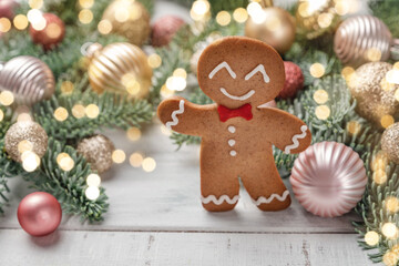 Cute Gingerbread man for Christmas card