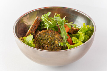 vegetable cutlets with fresh salad