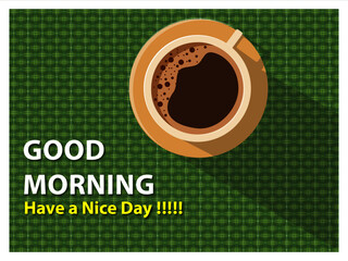 Coffee Cup, Good Morning Vector image in Illustrator