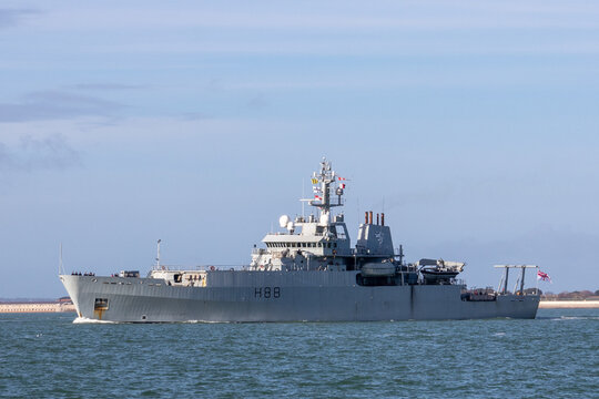 02/19/2019 Portsmouth, Hampshire, UK HMS Enterprise Leaving Portsmouth Harbour