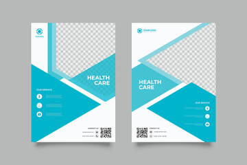 Set of medical brochure, annual report, flyer design templates in A4 size. Vector illustrations for medical, healthcare, pharmacy presentation, document cover and layout template designs.