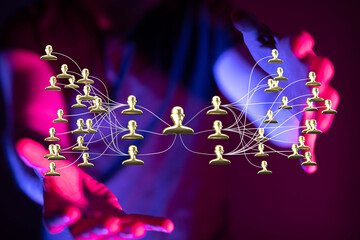 hierarchy connection team group 3d