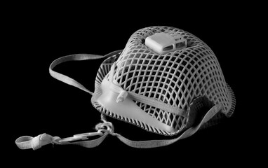 Mask for coronavirus isolated on black background, clipping path
