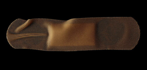 Adhesive band aid isolated on black background, top view