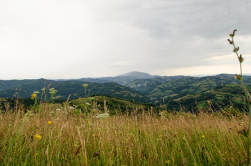Fototapeta premium landscape with mountains and blue sky
