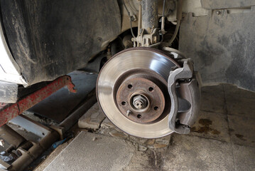 front-wheel disk brakes in an automobile mechanic, automobile brake discs,