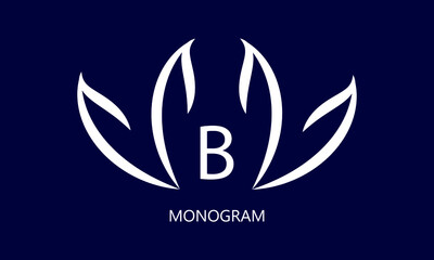 Elegant minimalist logo with the letter B. Exquisite business sign, monogram identical to a restaurant, boutique, hotel, jewelry.