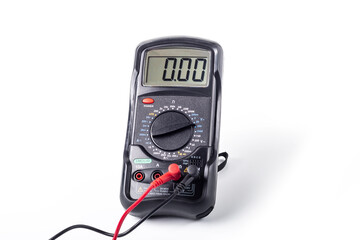 studio lighting. multimeter on a white background. No isolation. Close-up.