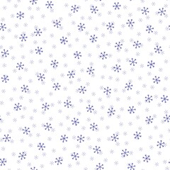 Seamless Christmas pattern doodle with hand random drawn snowflakes.Wrapping paper for presents, funny textile fabric print, design,decor, food wrap, backgrounds. new year.Raster copy.White blue